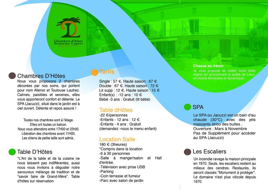Domaine Capiet Bed & Breakfast Courpiac Eksteriør bilde